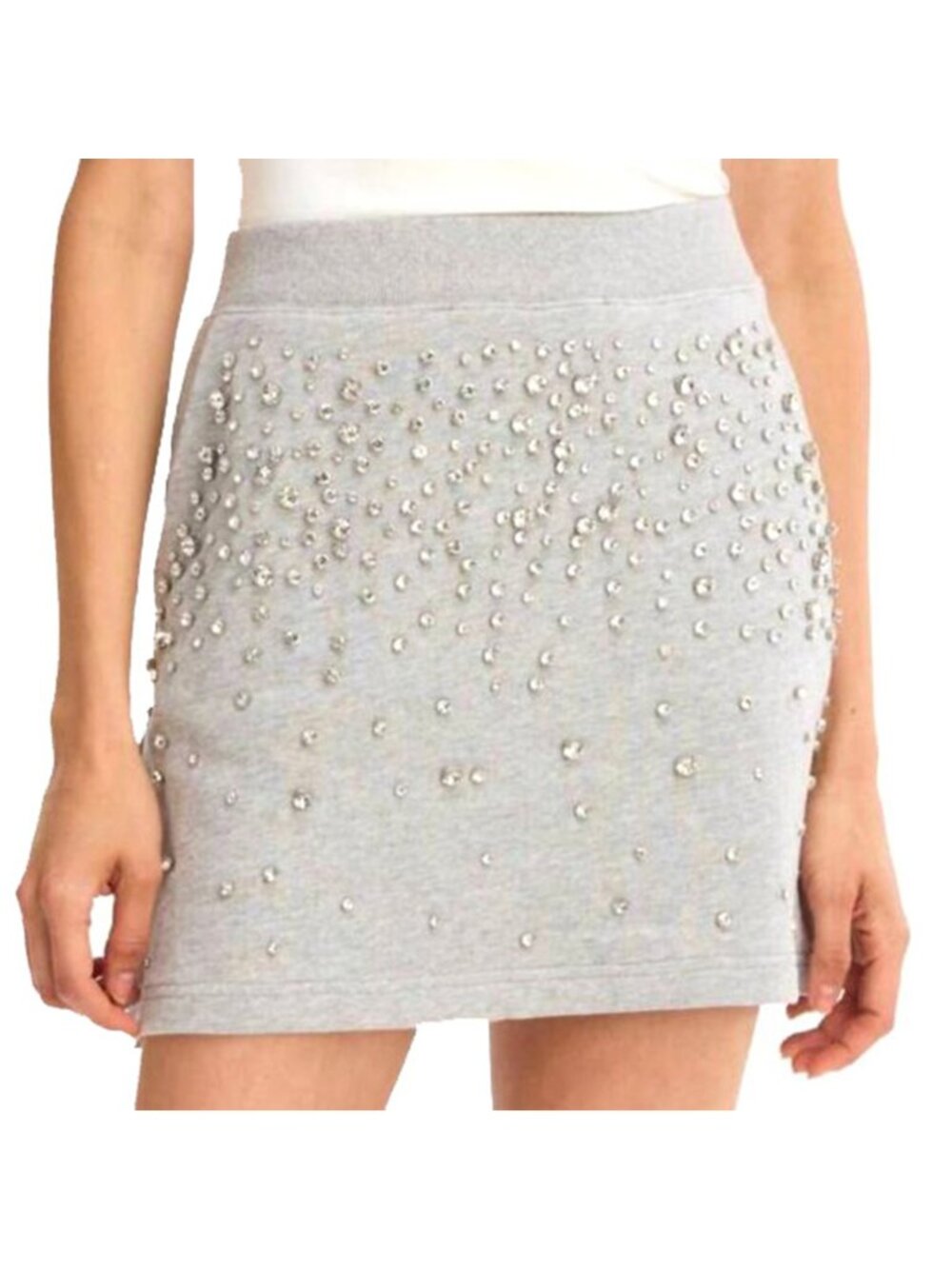 Allison New York Rhinestone Mini Skirt Heather Gray Size Small New